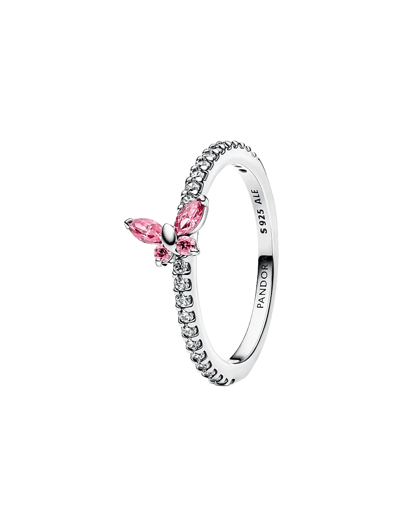 Pandora - Butterfly sterling silver ring with fancy pink and clear cubic zirconia - sõrmused - pink - 1