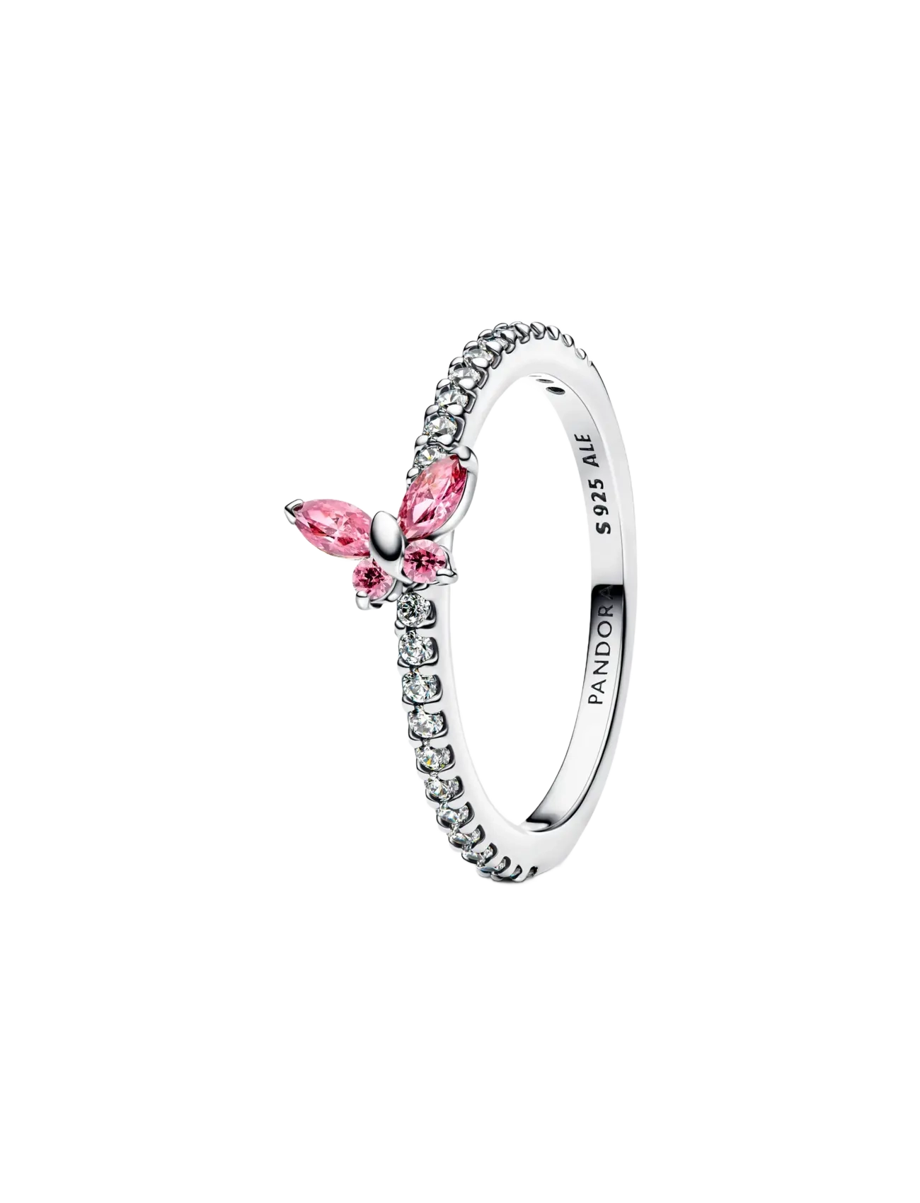 Pandora - Butterfly sterling silver ring with fancy pink and clear cubic zirconia - ringar - pink - 1