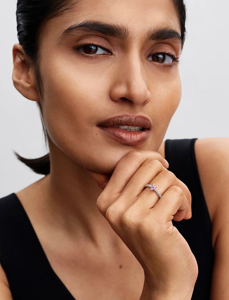 Pandora - Butterfly sterling silver ring with fancy pink and clear cubic zirconia - sõrmused - pink - 0