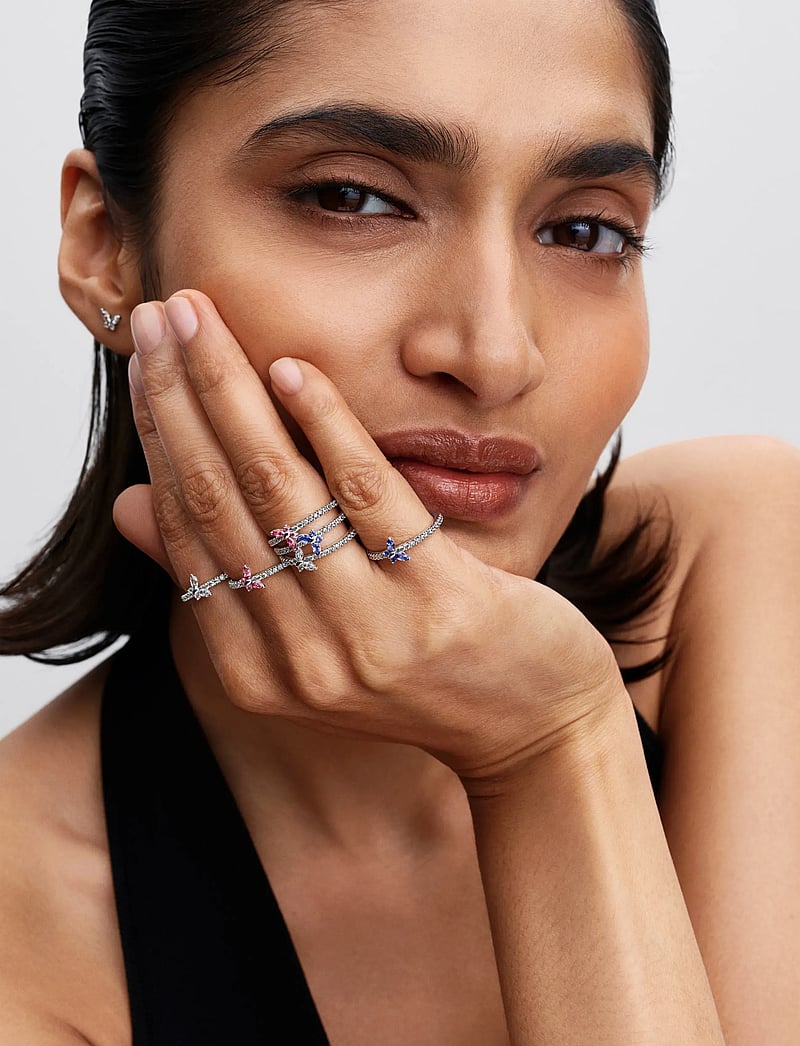 Pandora - Butterfly sterling silver ring with fancy pink and clear cubic zirconia - sõrmused - pink - 2