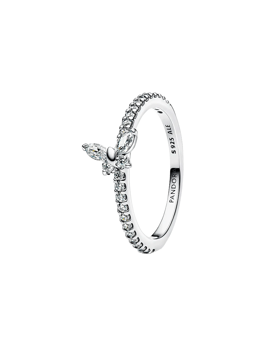 Pandora - Butterfly sterling silver ring with clear cubic zirconia - ringe - clear - 1