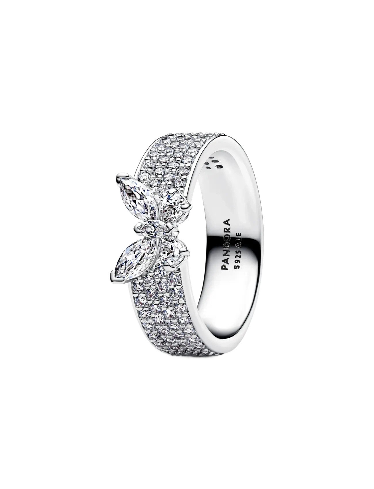 Pandora - Butterfly sterling silver ring with clear cubic zirconia - ringar - clear - 1