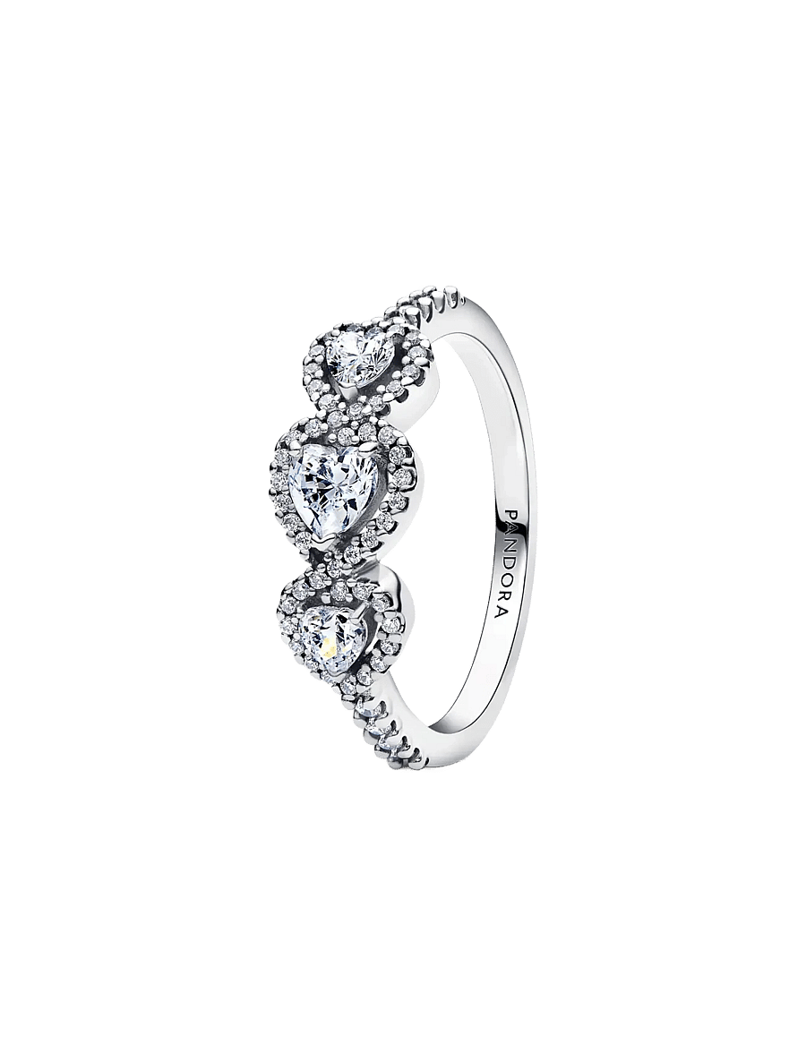 Pandora - Halo Heart Trilogy Ring - ringe - clear - 1