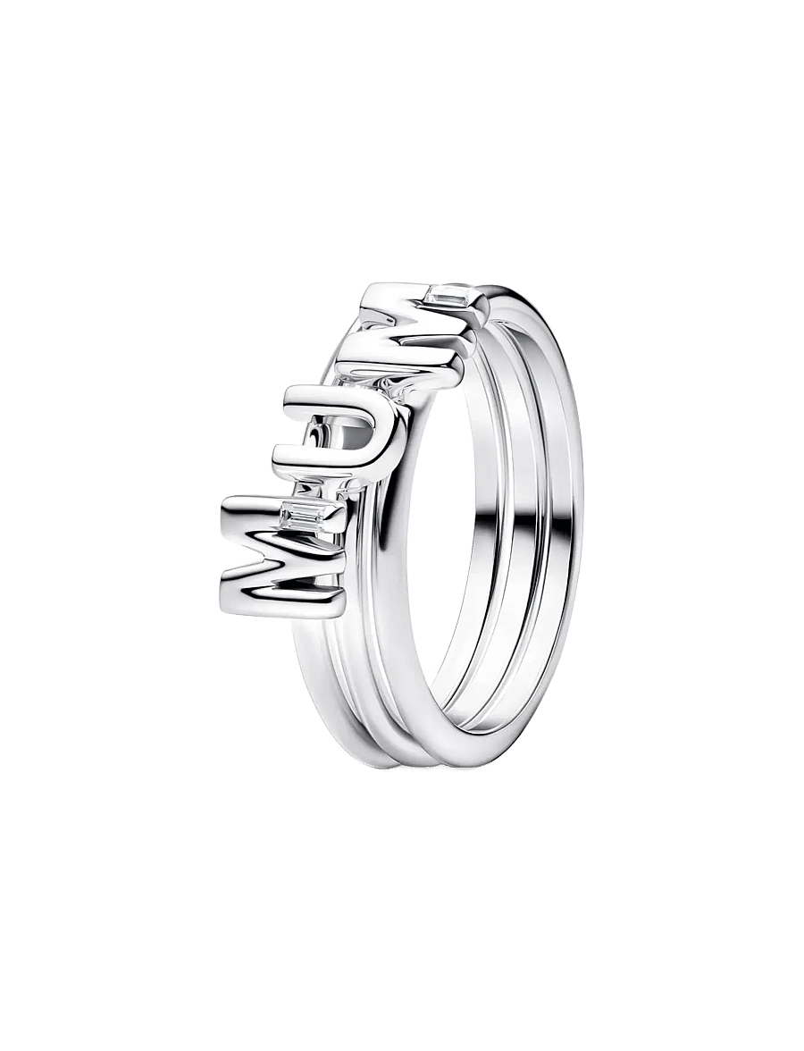 Pandora - MUM Letters Splittable Ring - ringe - clear - 1