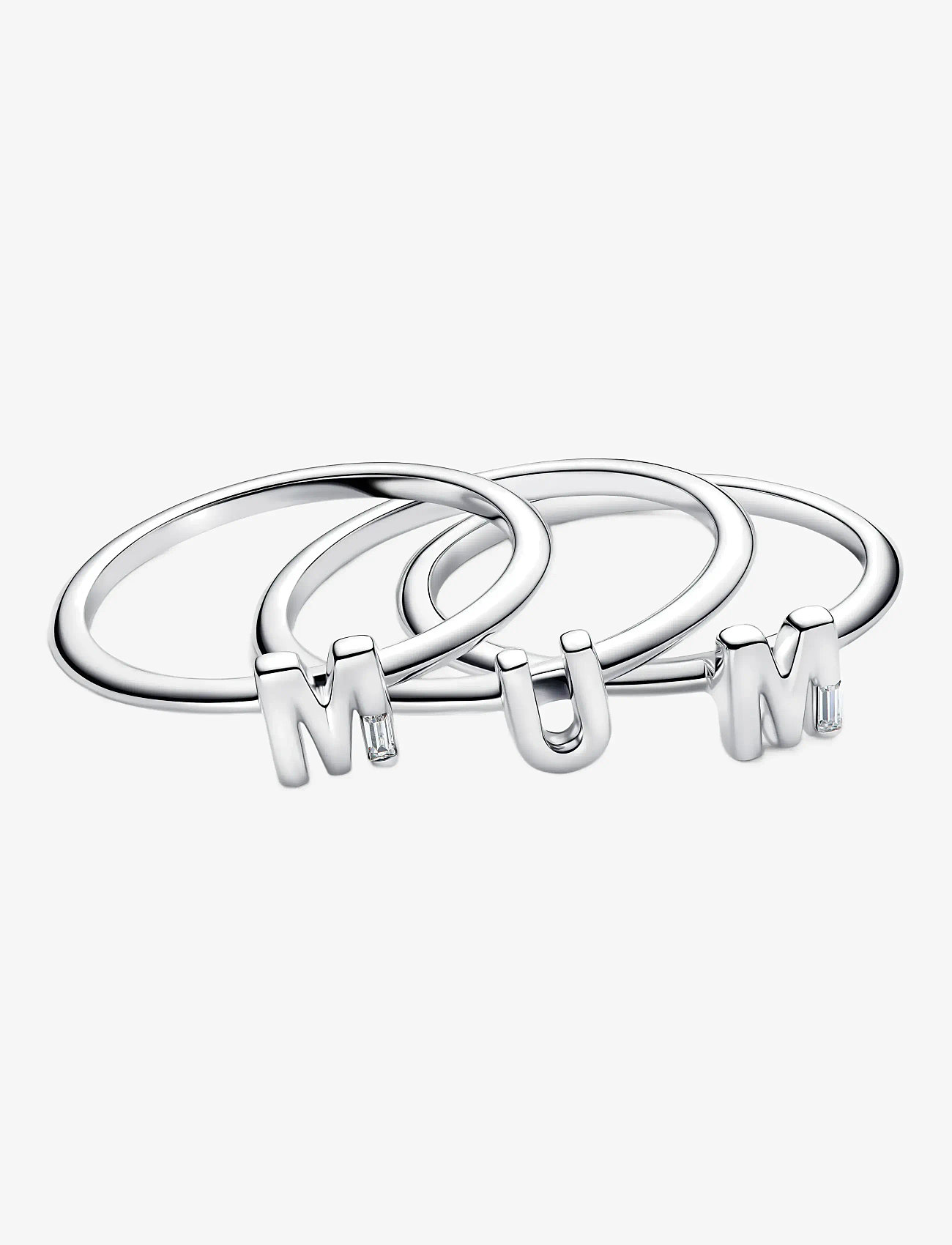 Pandora - MUM Letters Splittable Ring - ringe - clear - 2