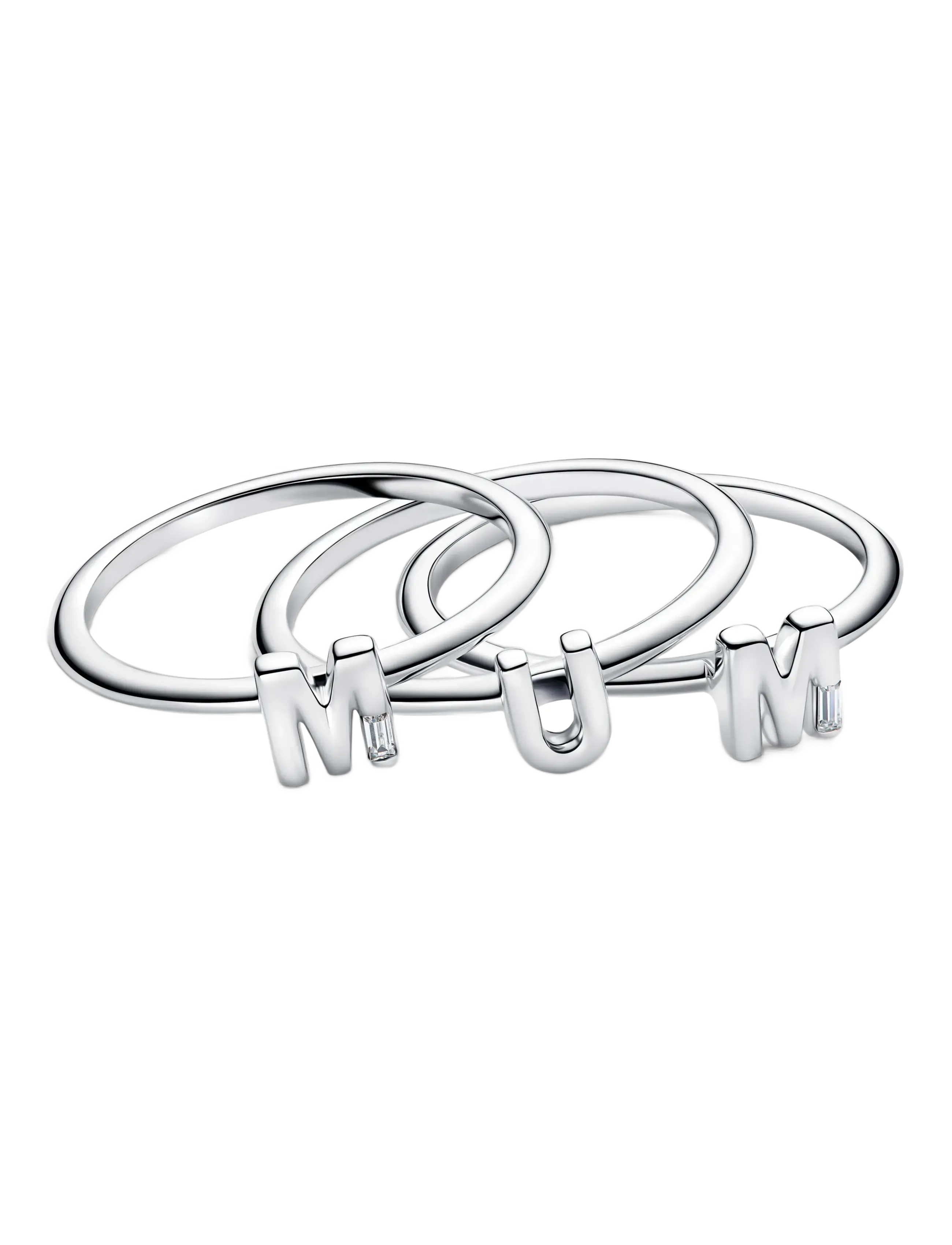 Pandora - MUM Letters Splittable Ring - ringe - clear - 2