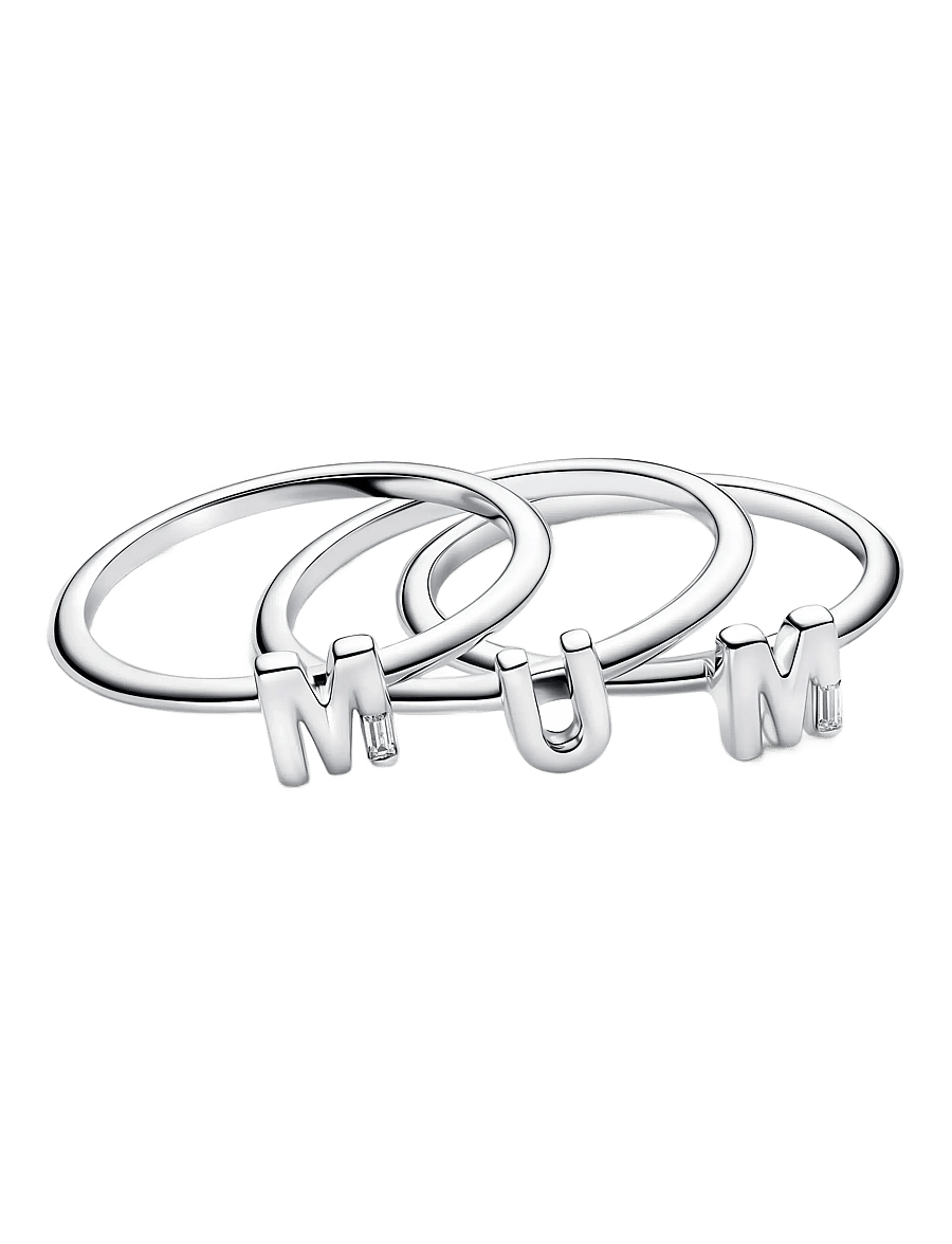 Pandora - MUM Letters Splittable Ring - ringe - clear - 2