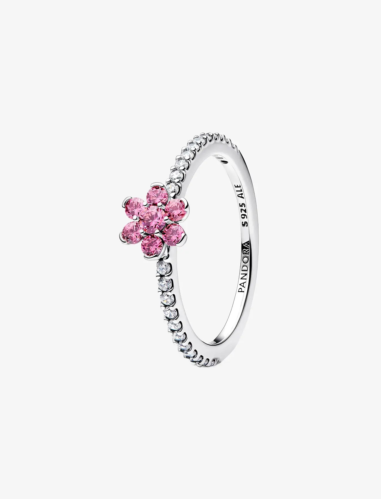 Pandora - Sparkling Pink Flower Ring - ringe - pink - 1