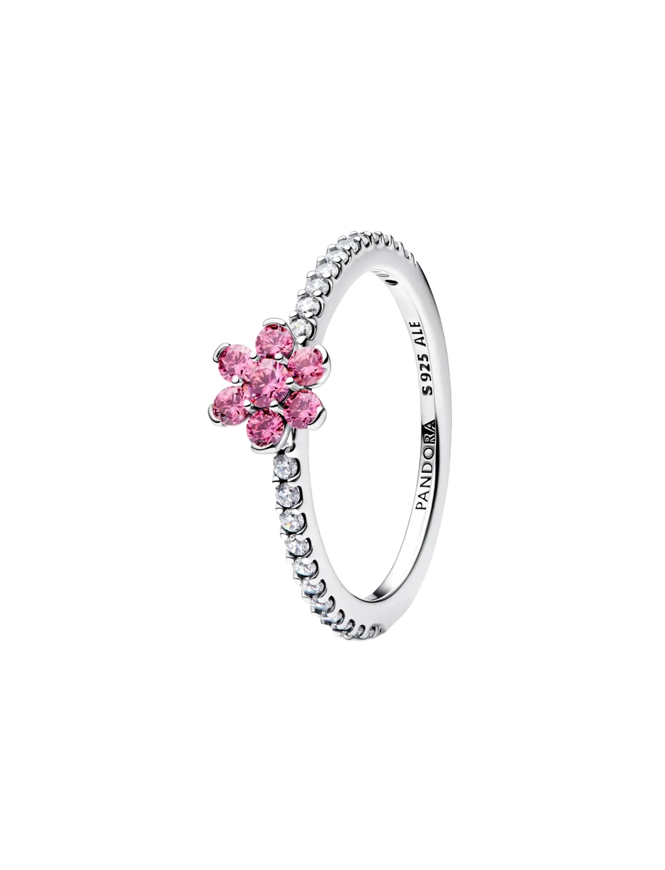 Pandora - Sparkling Pink Flower Ring - ringe - pink - 1