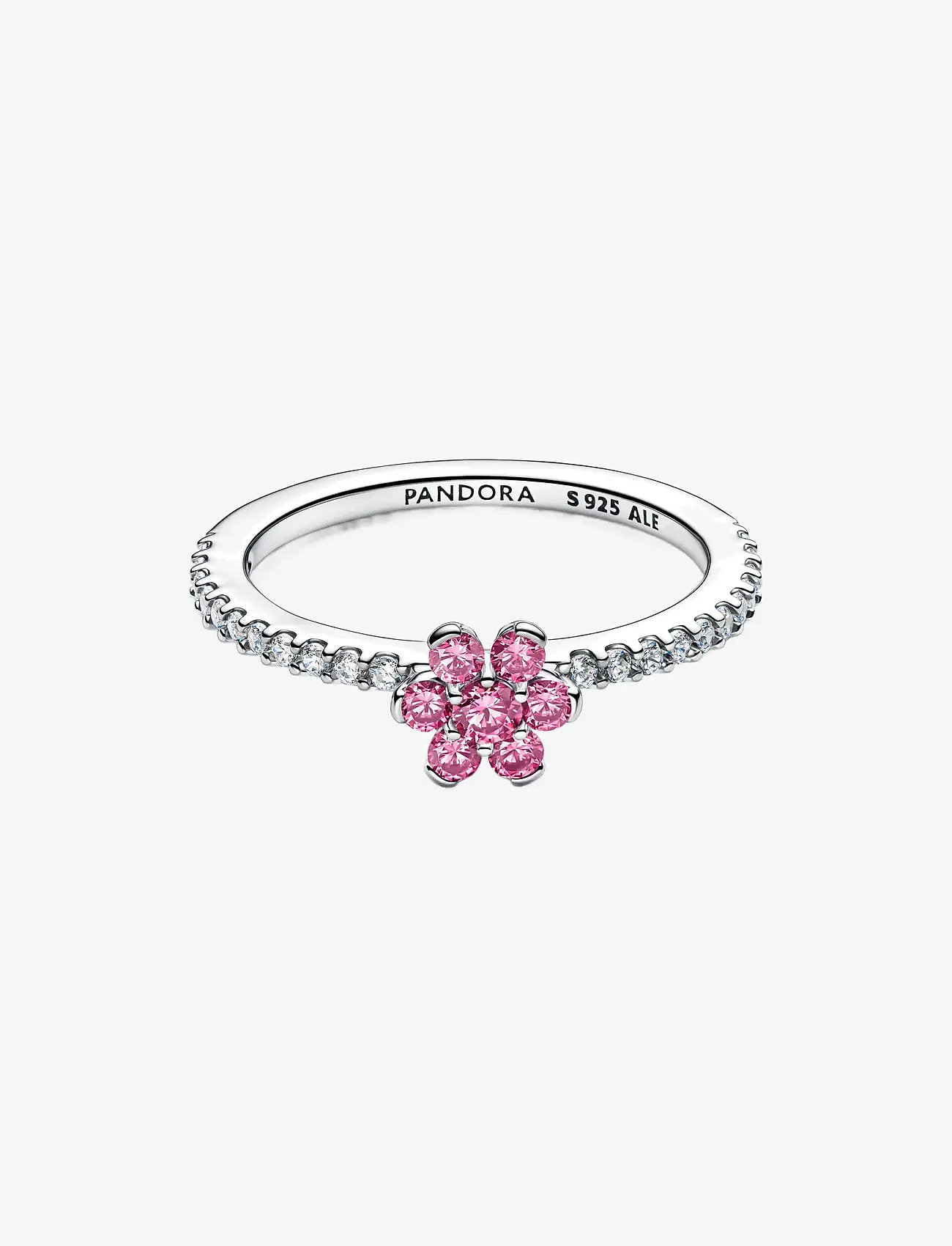 Pandora - Sparkling Pink Flower Ring - ringe - pink - 2