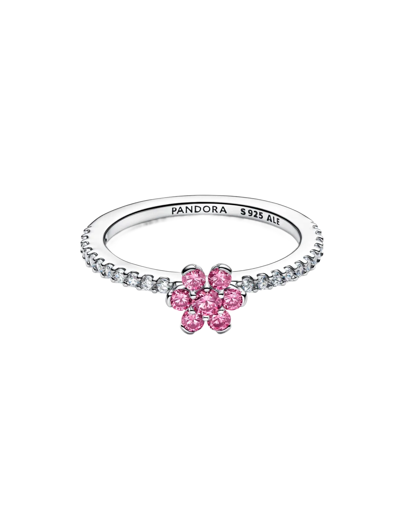 Pandora - Sparkling Pink Flower Ring - ringe - pink - 2