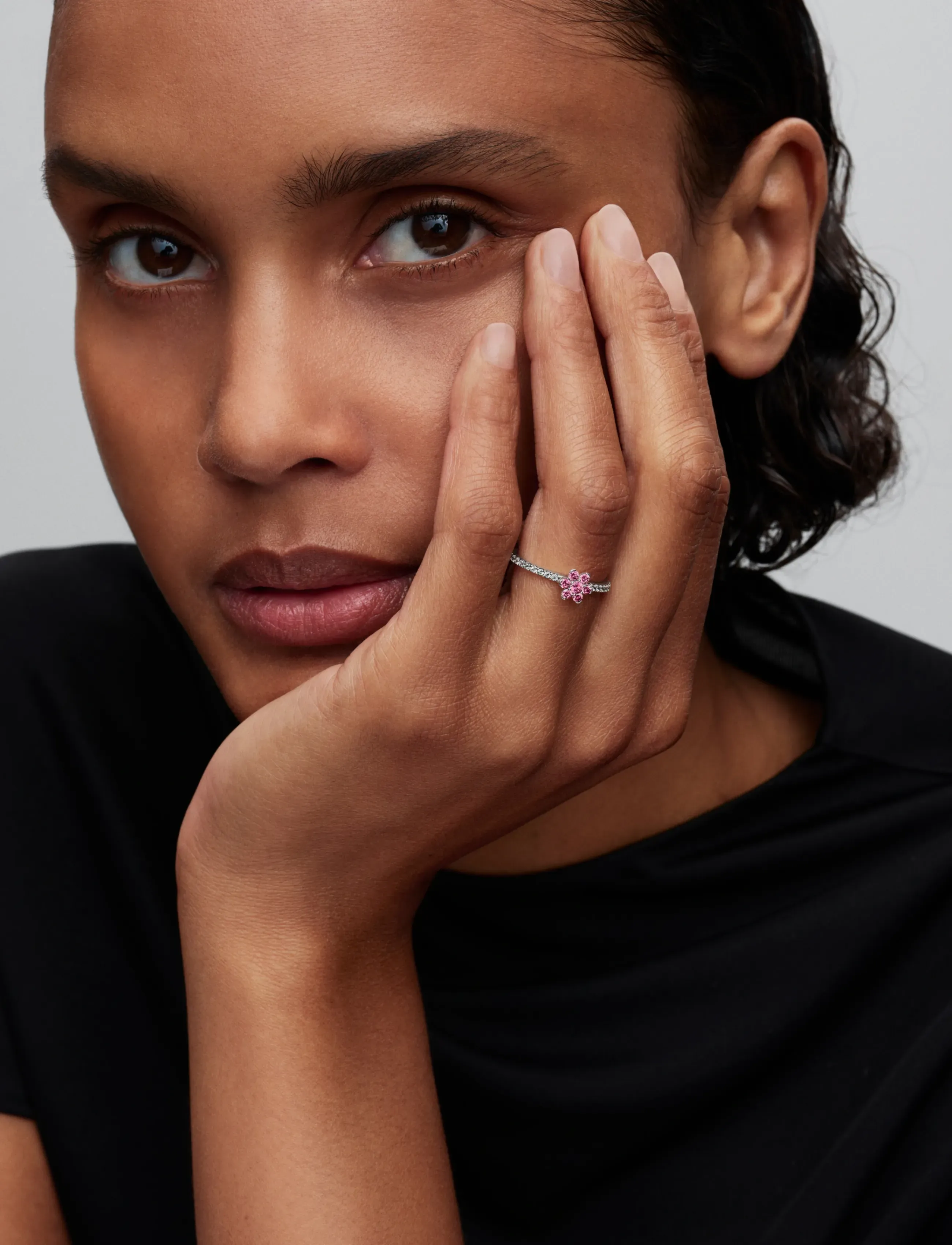 Pandora Sparkling Pink Flower Ring, 54, Jewellery, Rosa - Rings, Frauen