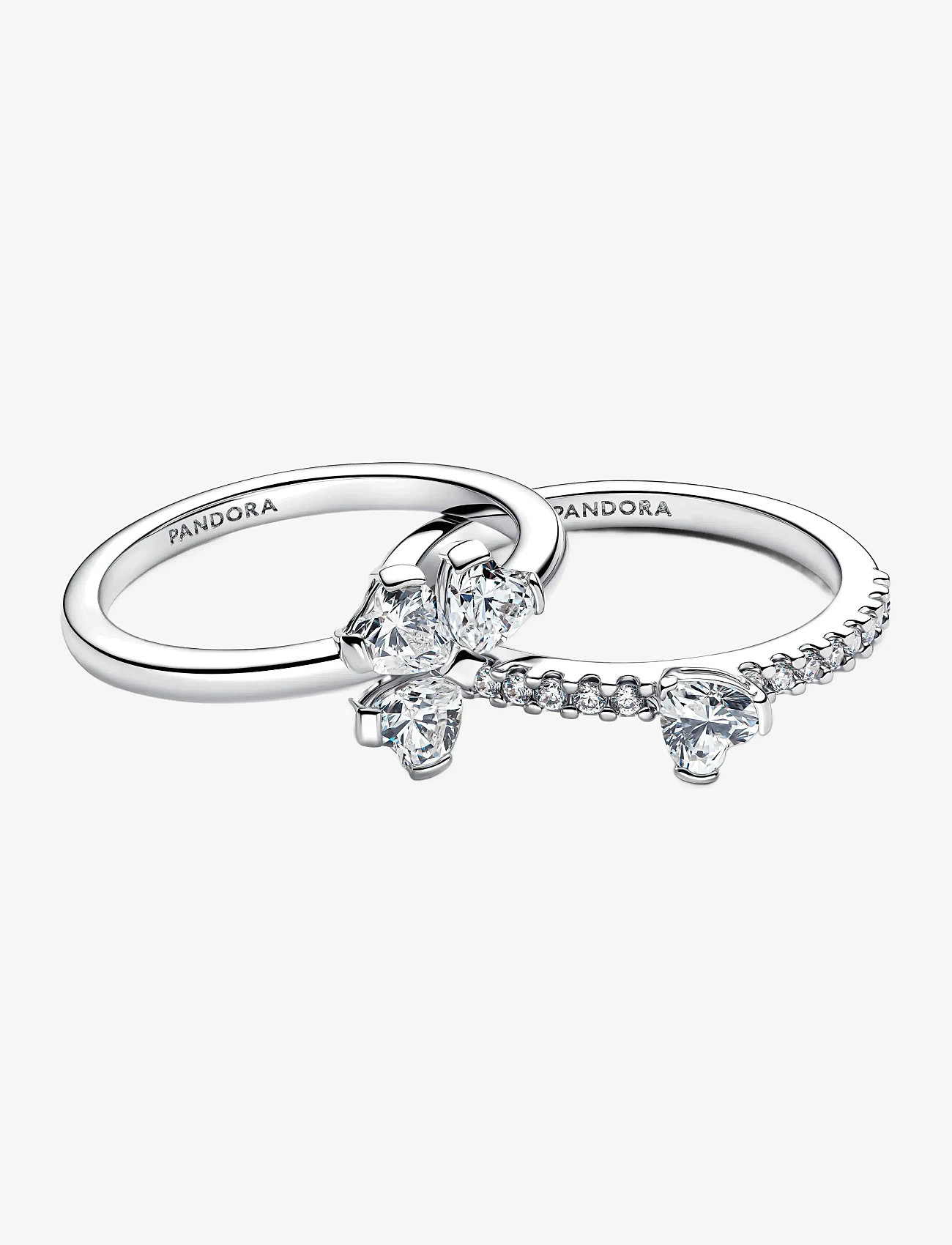 Pandora - Sparkling Lucky Clover Splittable Ring - ringe - clear - 2