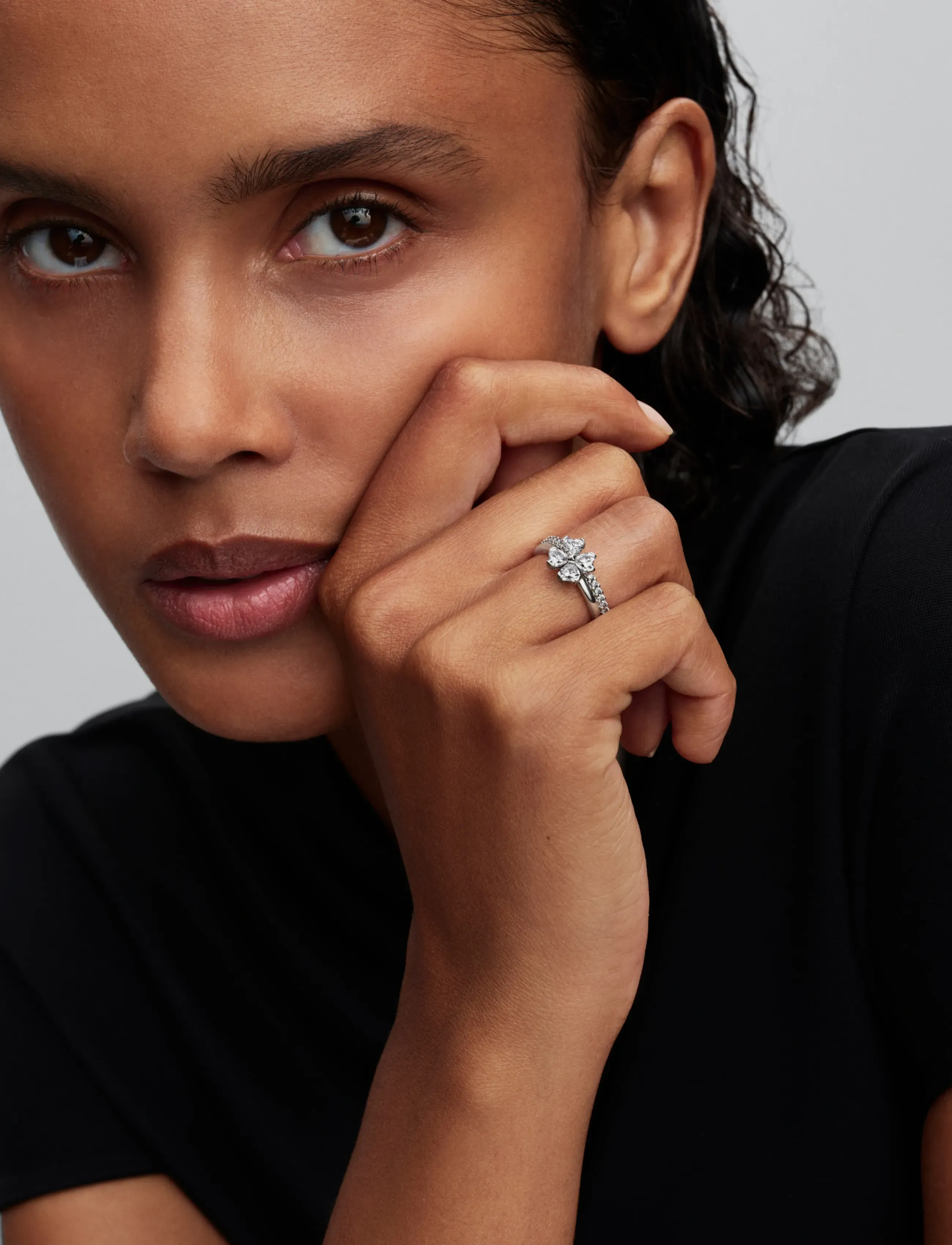 Pandora Sparkling Lucky Clover Splittable Ring, 58, Jewellery, Silber - Rings, Frauen