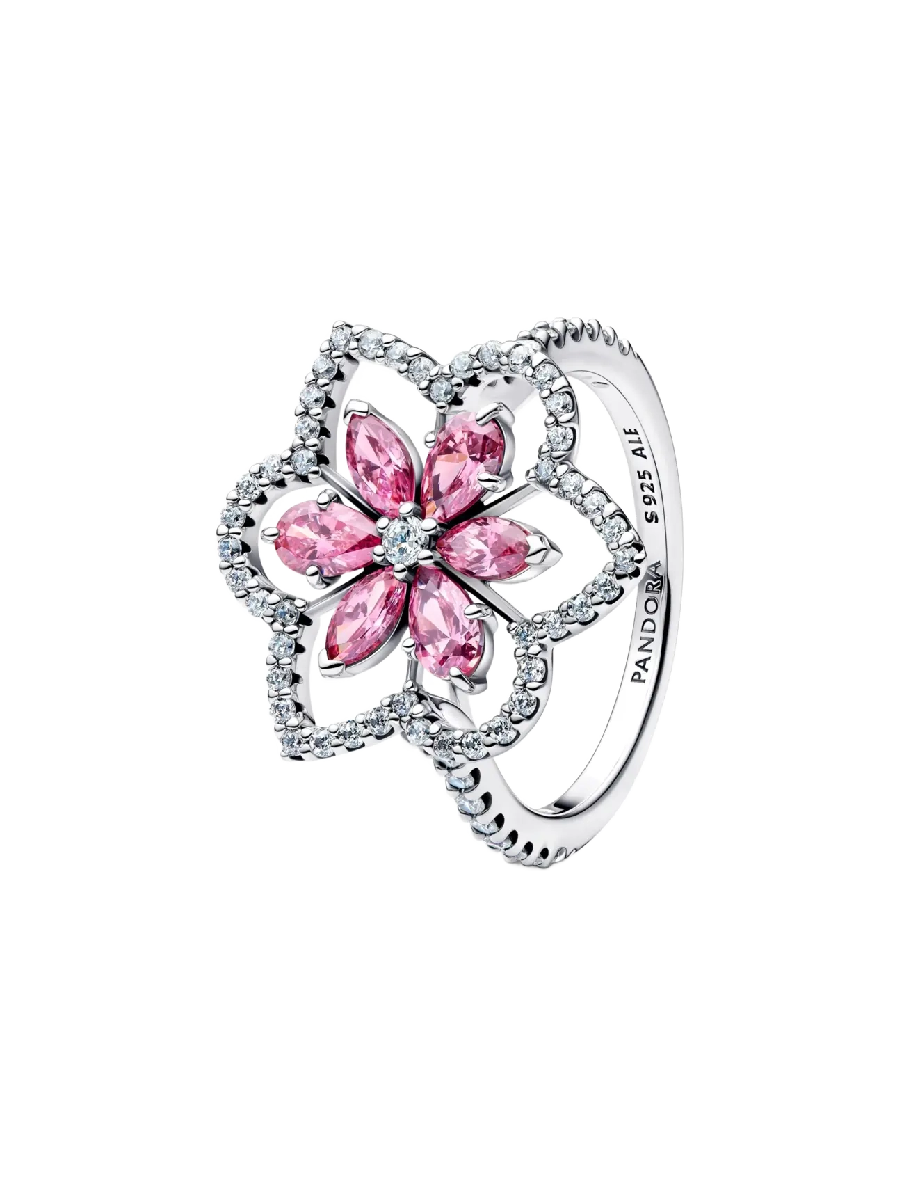 Pandora Double Flower Cocktail Ring - Accessoires - PINK / pink/rose