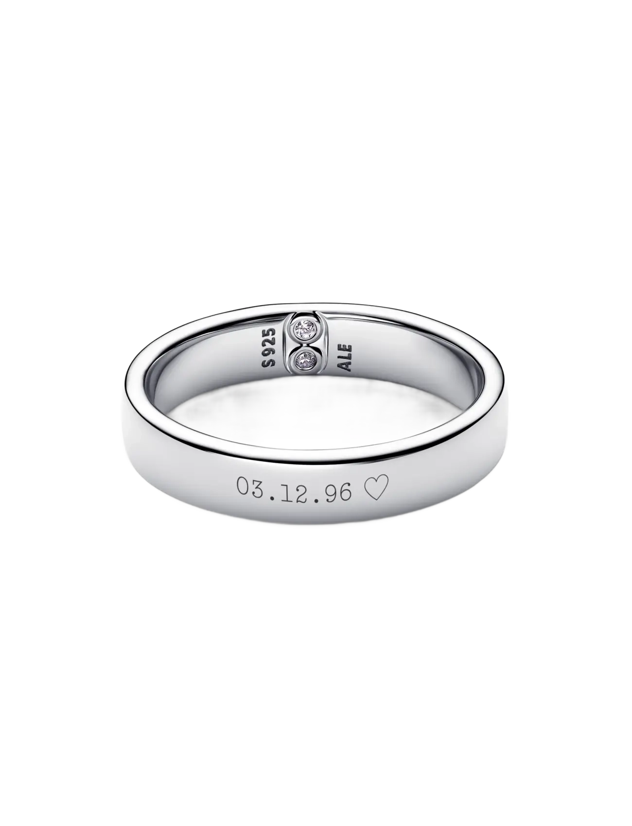 Pandora - Engravable Classic Band Ring - ringar - clear - 2