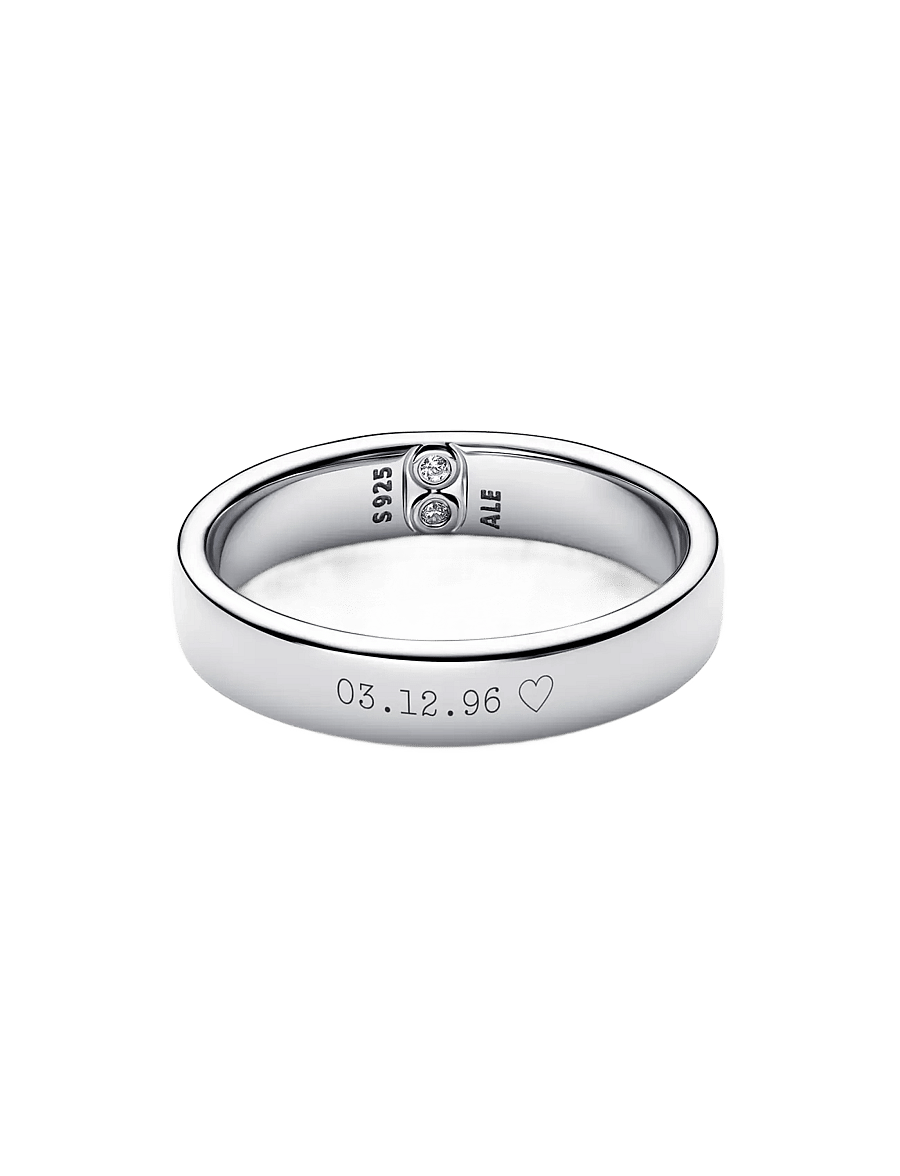 Pandora - Engravable Classic Band Ring - ringe - clear - 2