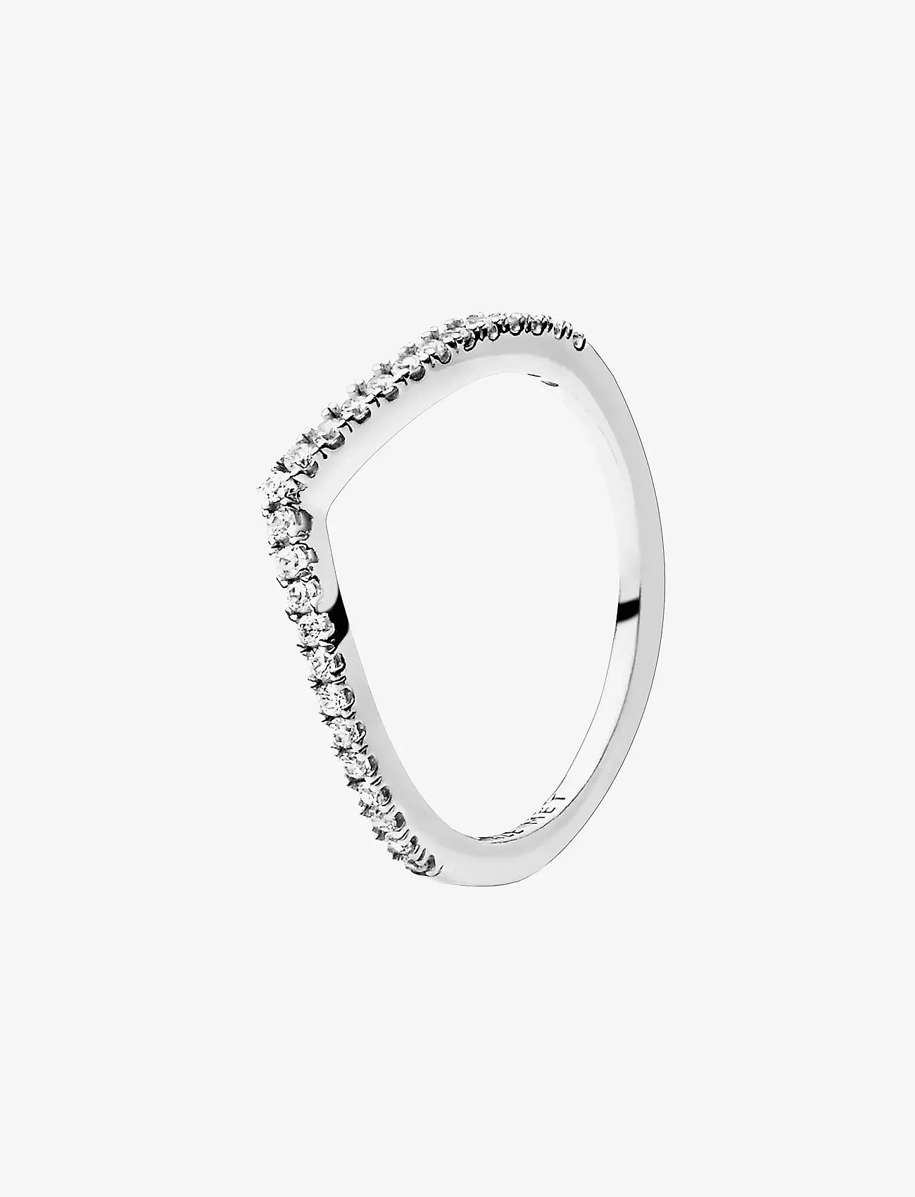 Pandora - Wishbone silver ring with clear cubic zirconia - ringe - clear - 1