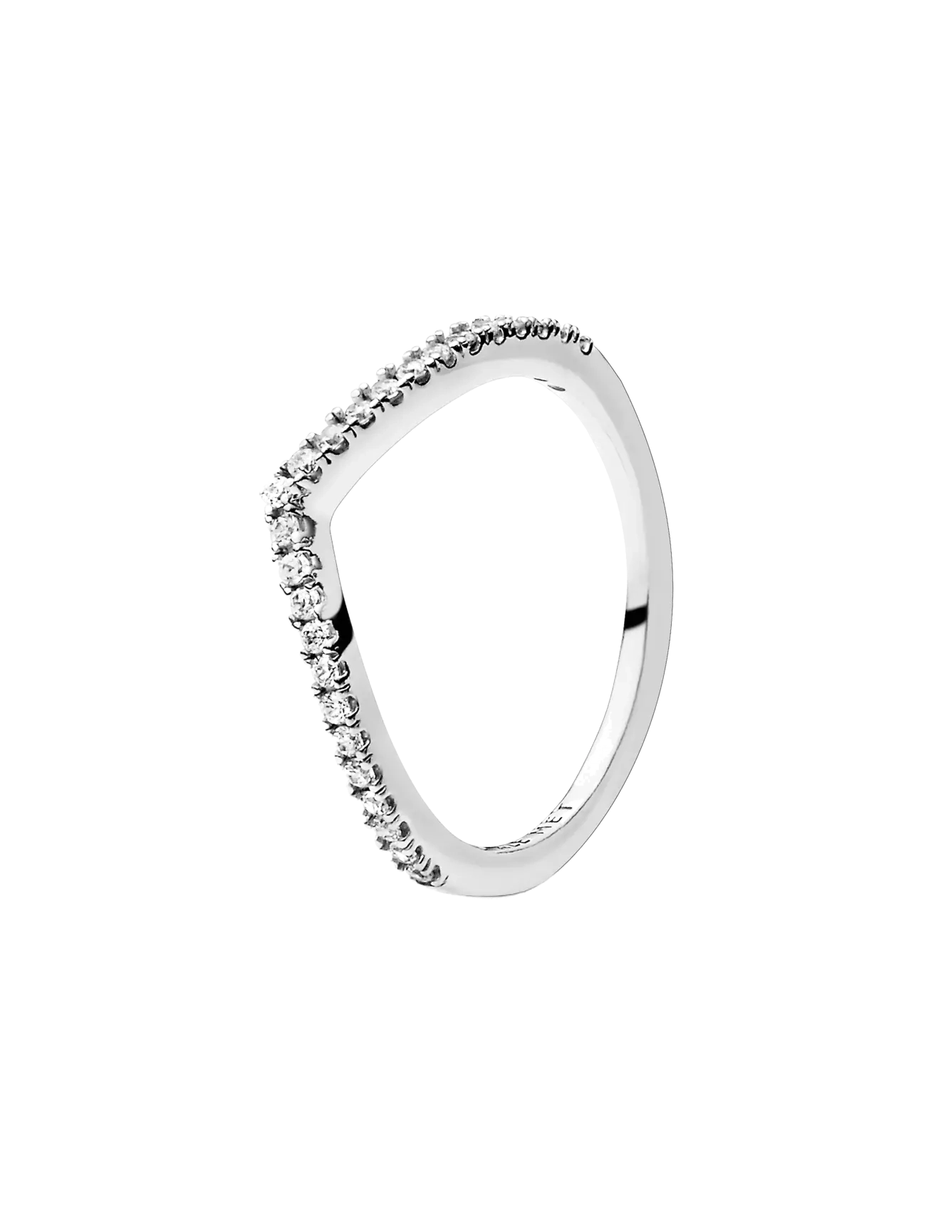Pandora Wishbone silver ring with clear cubic zirconia - Festtøj - CLEAR / undefined