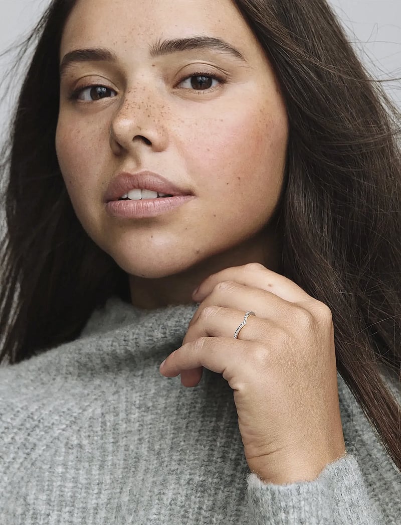 Pandora - Wishbone silver ring with clear cubic zirconia - sõrmused - clear - 0