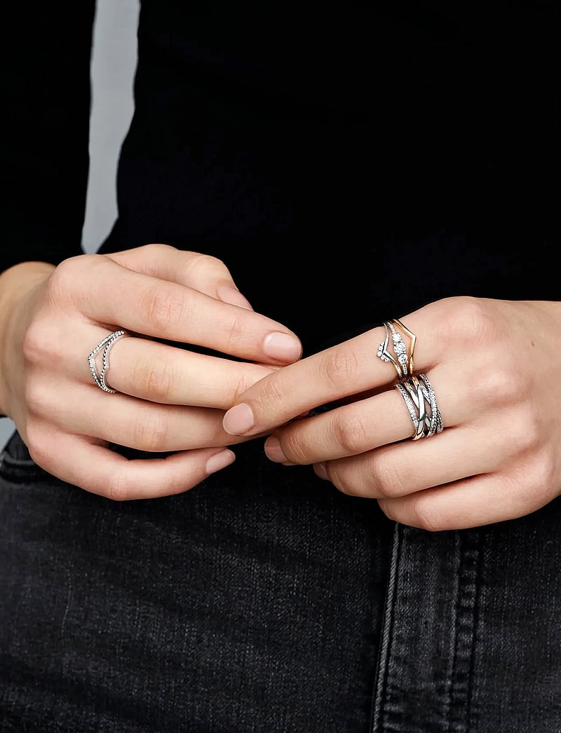 Pandora - Wishbone silver ring with clear cubic zirconia - sõrmused - clear - 3