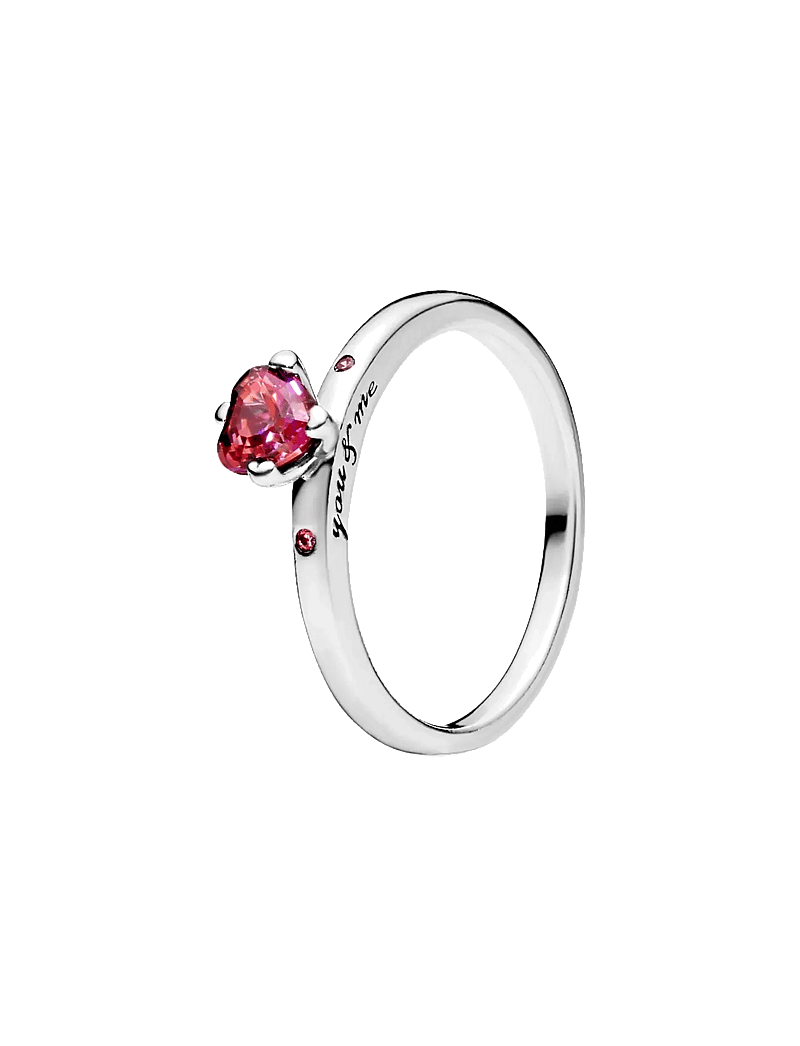 Pandora - Heart silver ring with red, fancy pink and fancy fuchsia pink cubic zirconia - ringar - red - 1
