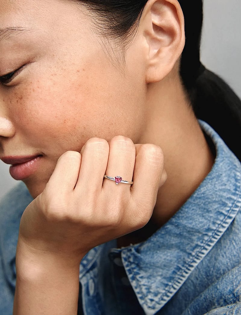 Pandora - Heart silver ring with red, fancy pink and fancy fuchsia pink cubic zirconia - ringar - red - 0