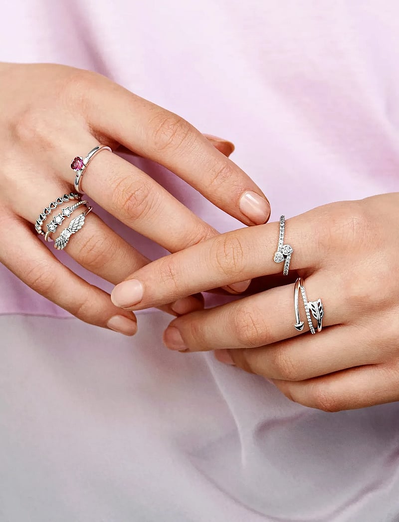 Pandora - Heart silver ring with red, fancy pink and fancy fuchsia pink cubic zirconia - ringar - red - 3