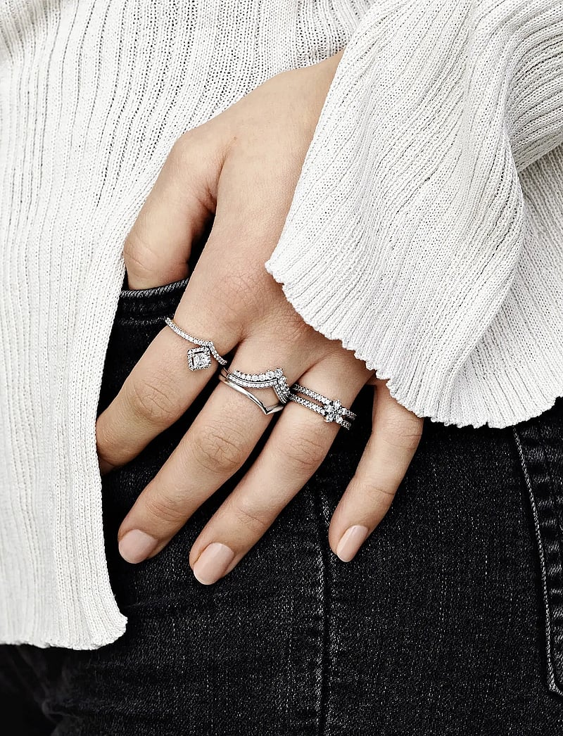 Pandora - Tiara wishbone silver ring with clear cubic zirconia - ringe - clear - 3