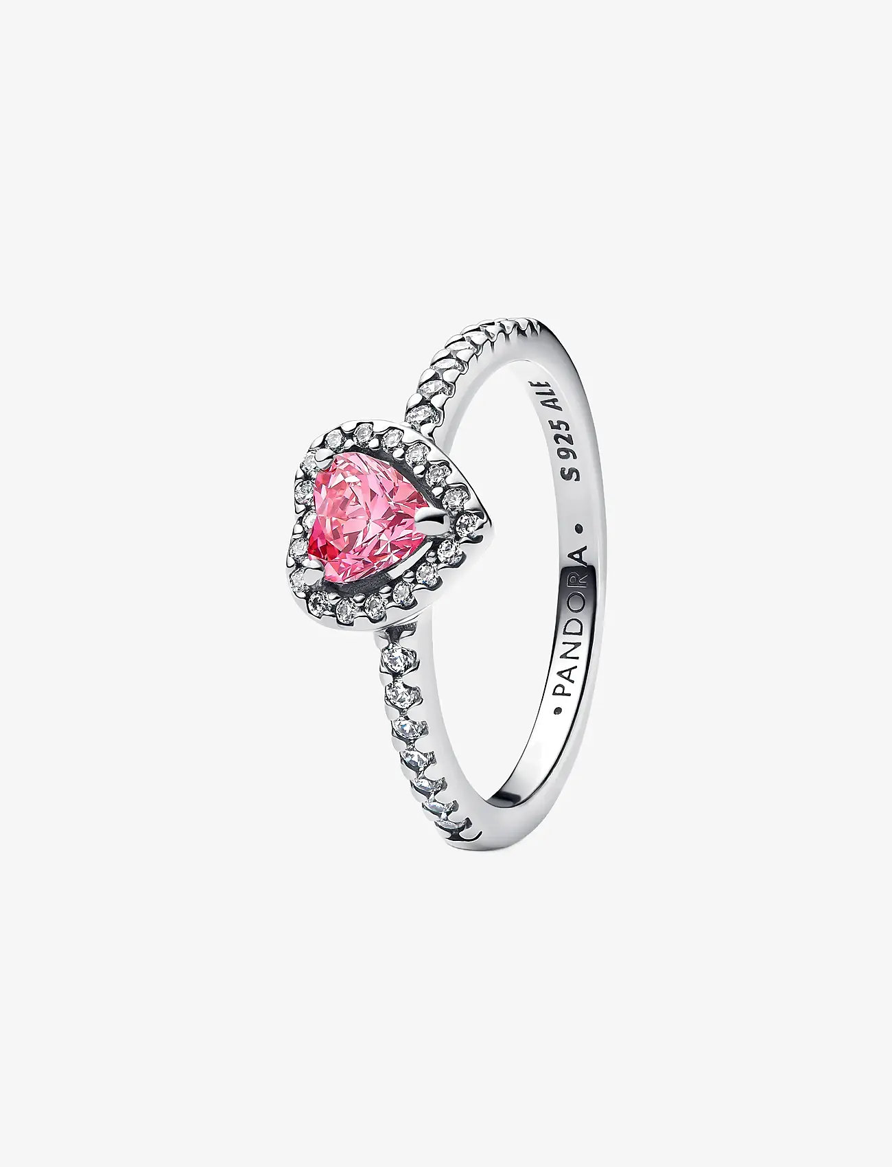 Pandora - Heart sterling silver ring with fancy pink and clear cubic zirconia - ringar - pink - 1
