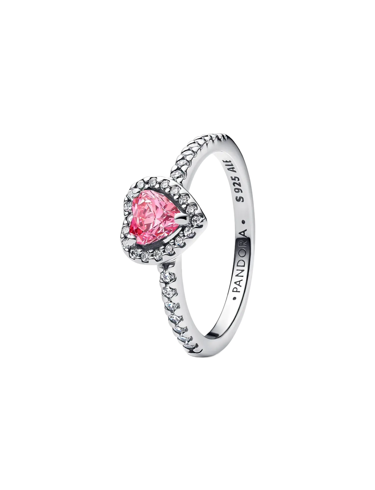 Pandora Heart sterling silver ring with fancy pink and clear cubic zirconia - Festtøj - PINK / pink/rose