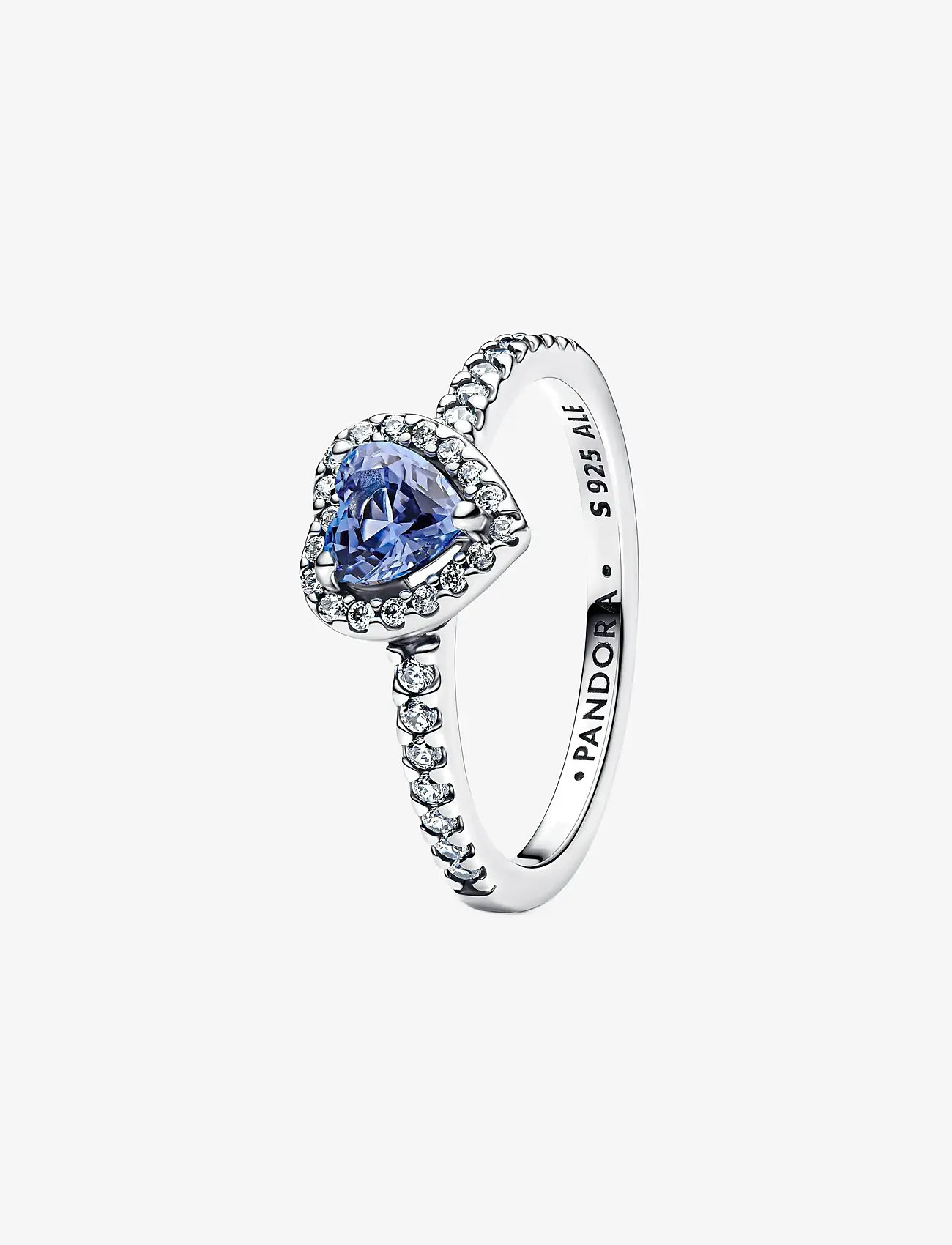 Pandora - Heart sterling silver ring with cornflower blue crystal and clear cubic zirconia - ringe - blue - 1