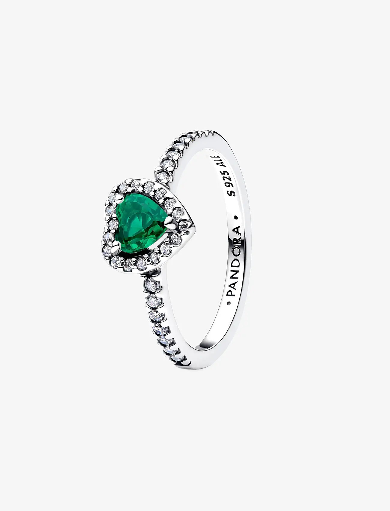 Pandora - Elevated Royal Green Heart Ring - rings - green - 1