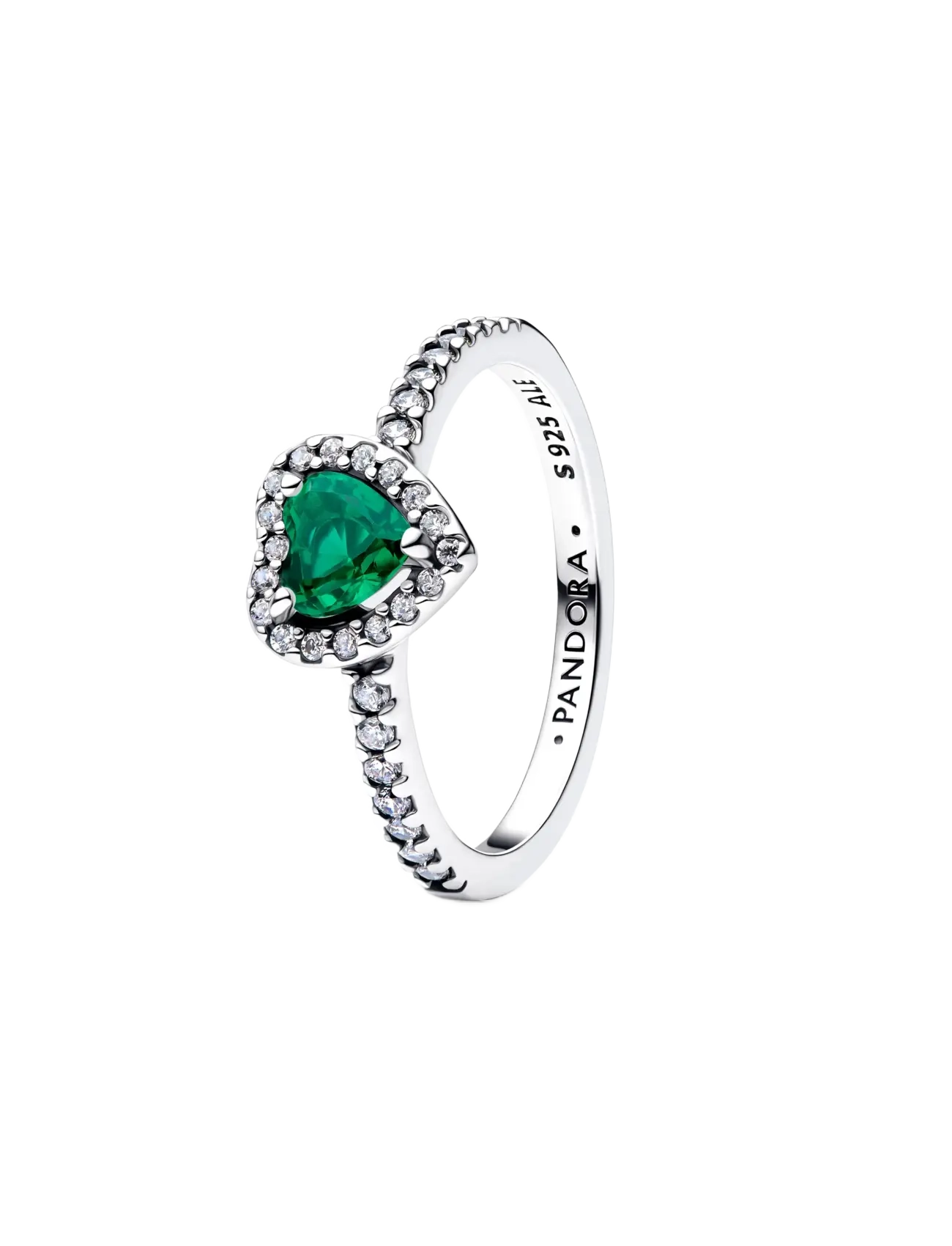 Pandora Elevated Royal Green Heart Ring - Basics - GREEN / green