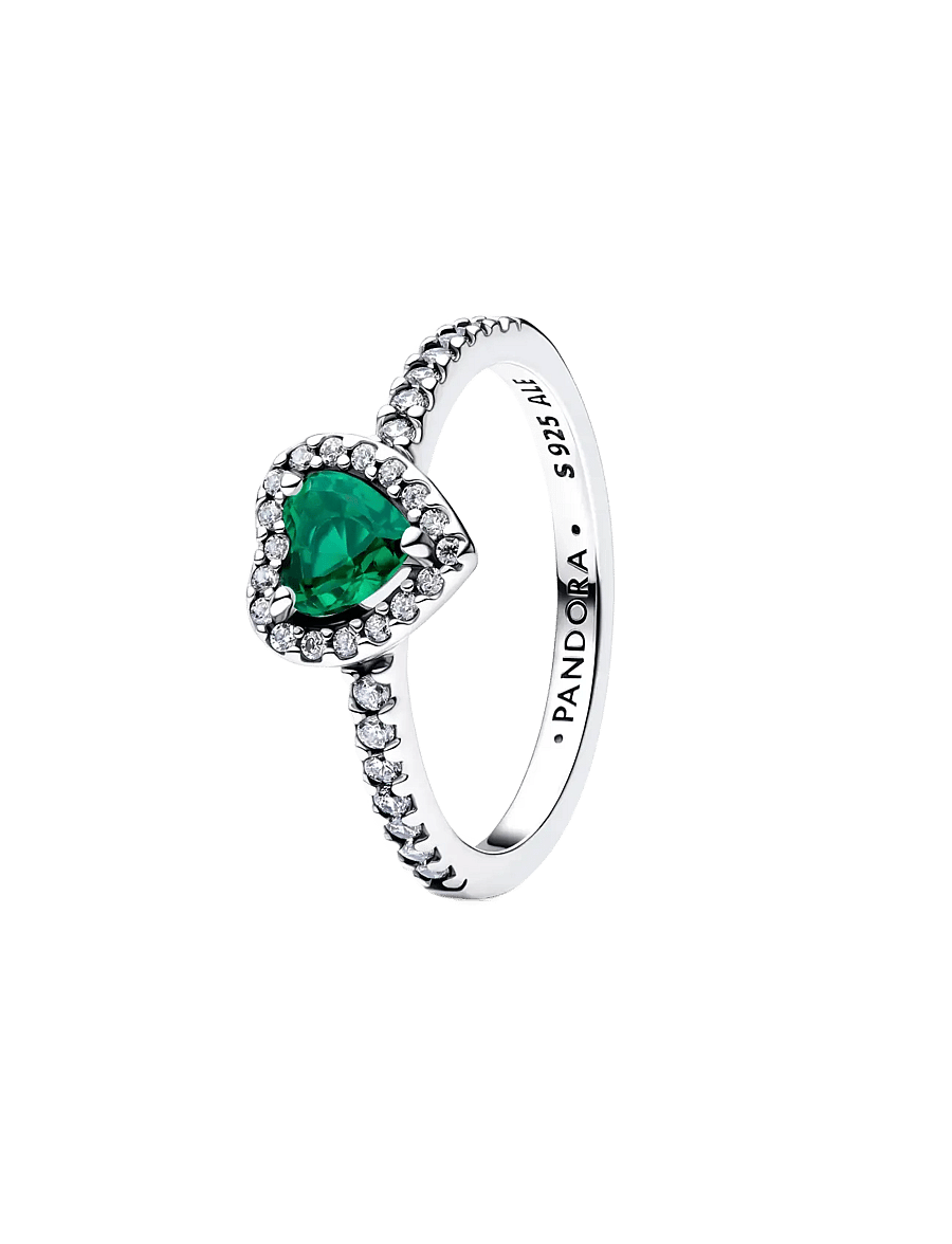 Pandora - Elevated Royal Green Heart Ring - hringir - green - 1