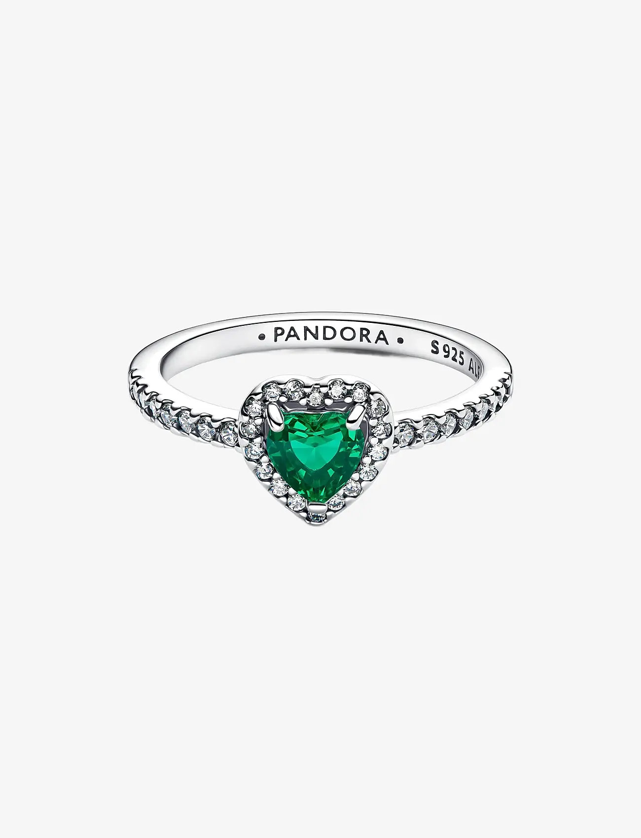 Pandora - Elevated Royal Green Heart Ring - rings - green - 2