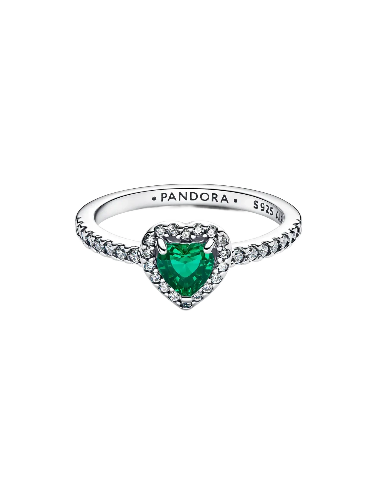 Pandora - Elevated Royal Green Heart Ring - hringir - green - 2