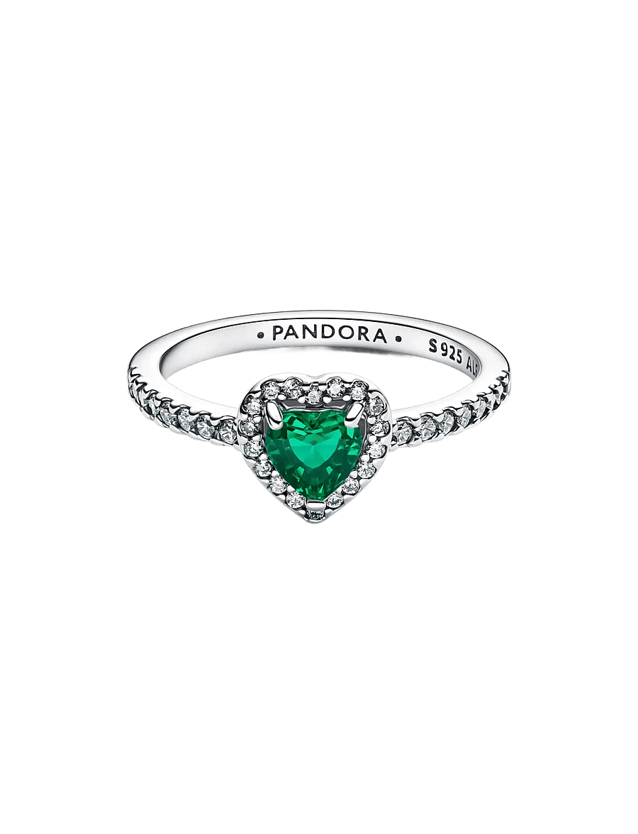 Pandora - Elevated Royal Green Heart Ring - hringir - green - 2