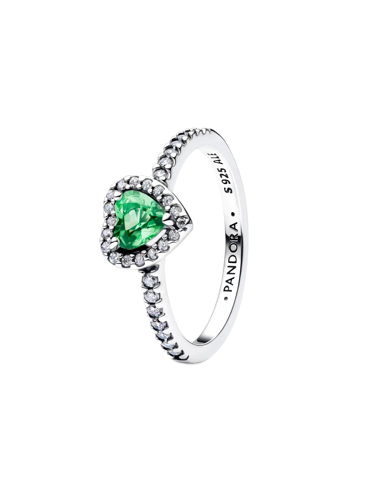 Pandora Elevated Mint Green Heart Ring - Basics - LIGHT GREEN / green