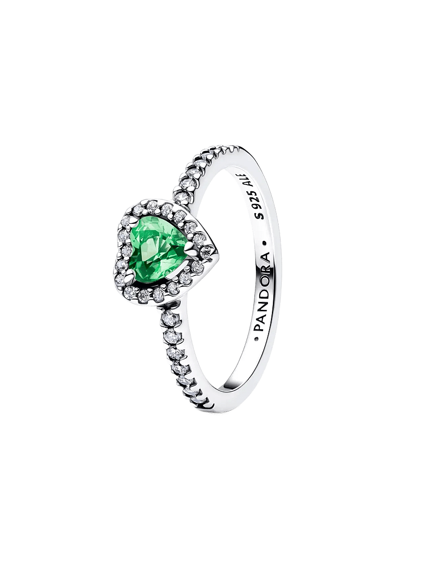 Pandora - Elevated Mint Green Heart Ring - ringe - light green - 1