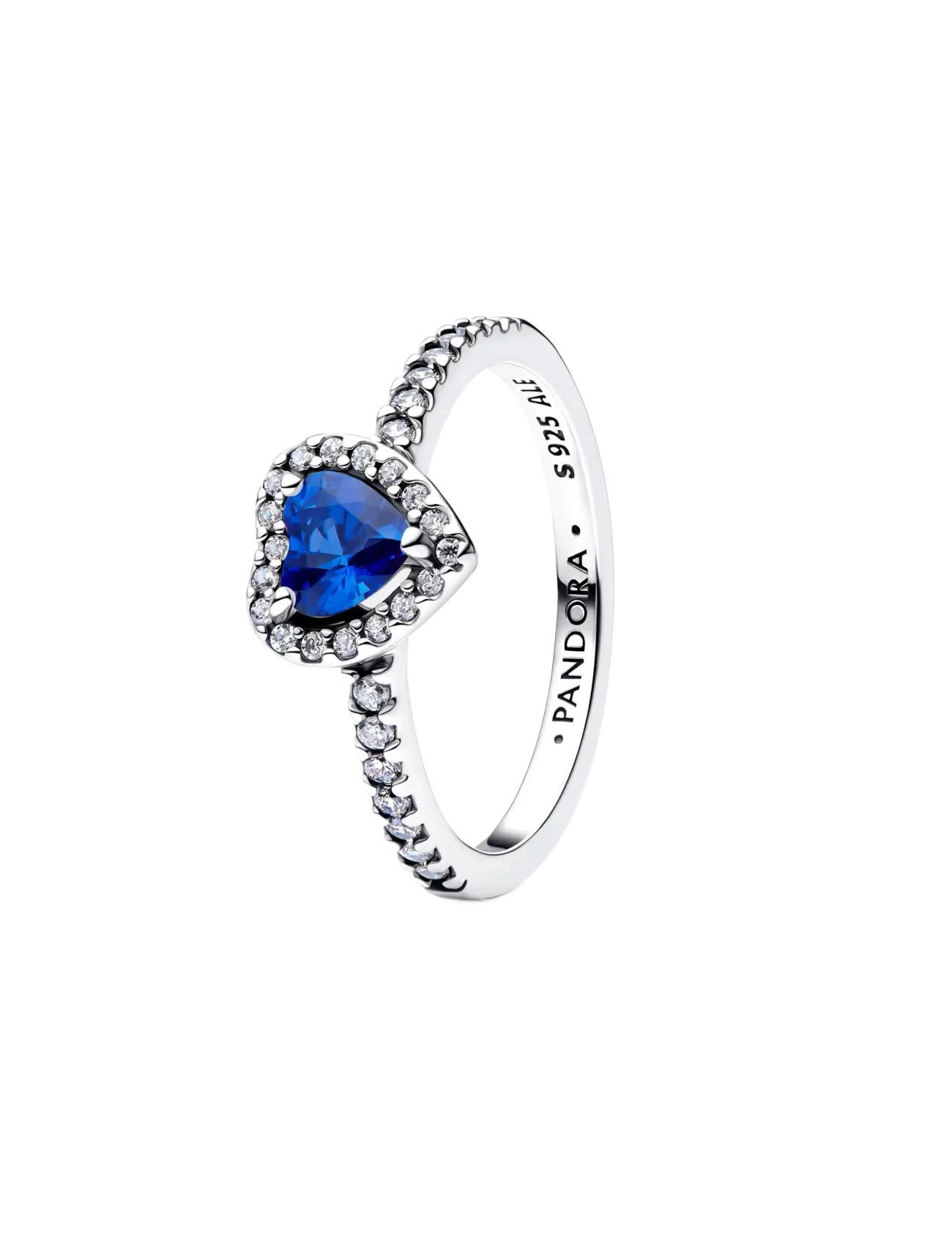Pandora Elevated Princess Blue Heart Ring - Basics - BLUE / silver
