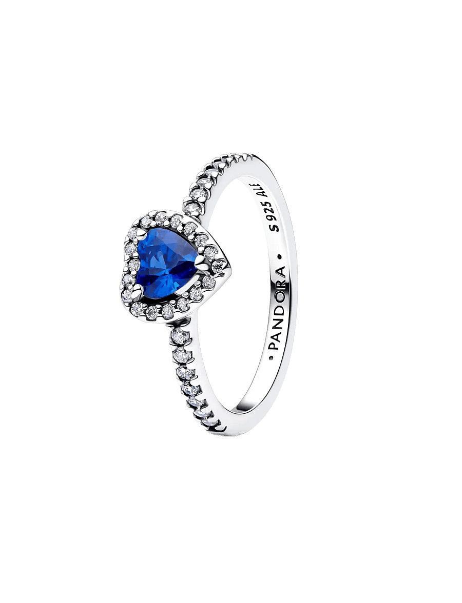 Pandora - Elevated Princess Blue Heart Ring - ringe - blue - 1