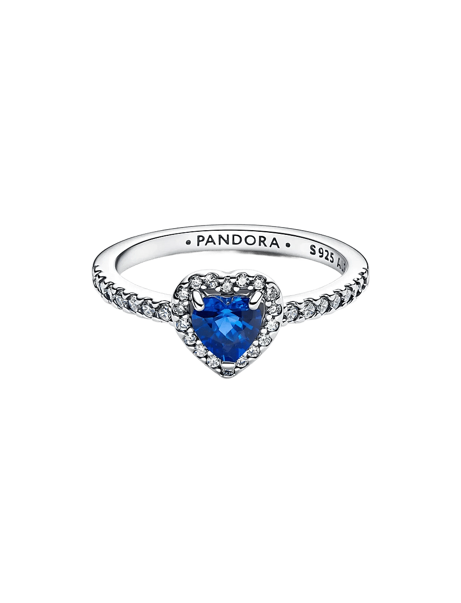 Pandora - Elevated Princess Blue Heart Ring - ringe - blue - 2