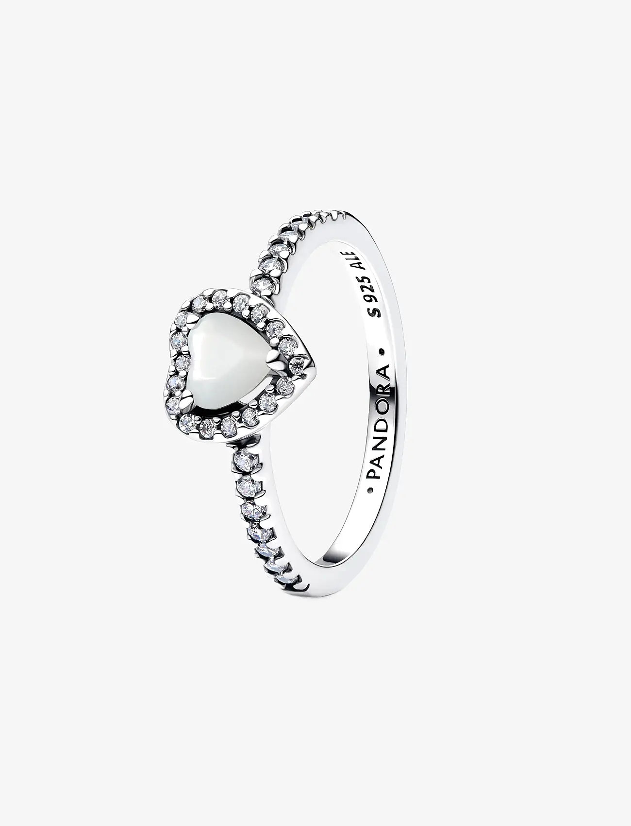 Pandora - Elevated White Heart Ring - bagues - white - 1