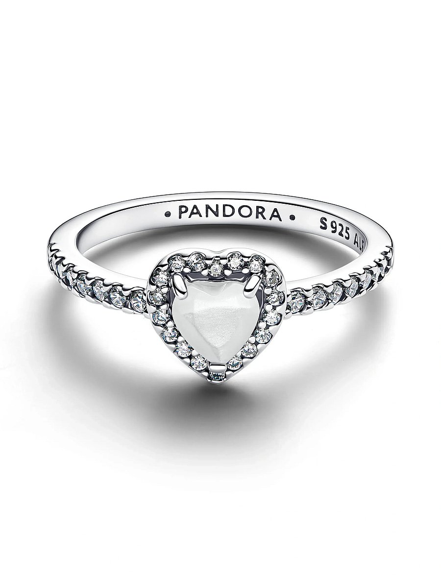 Pandora - Elevated White Heart Ring - ringe - white - 2
