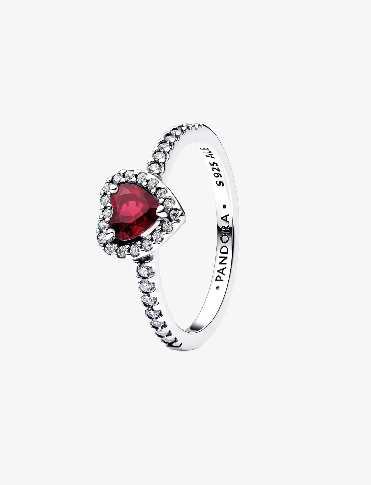 Pandora - Elevated Fuchsia Rose Heart Ring - rings - light red - 1