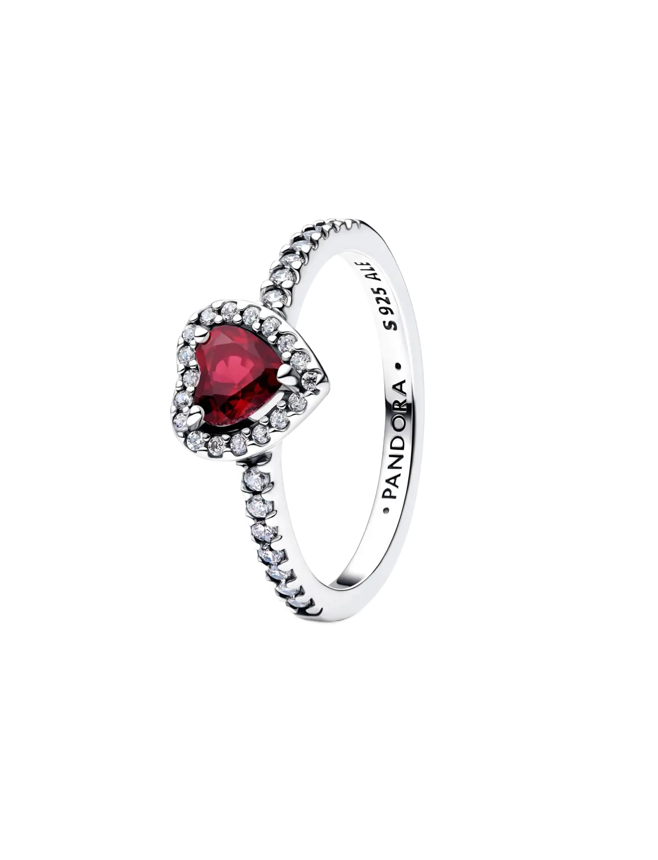 Pandora Elevated Fuchsia Rose Heart Ring - Basics - LIGHT RED / red