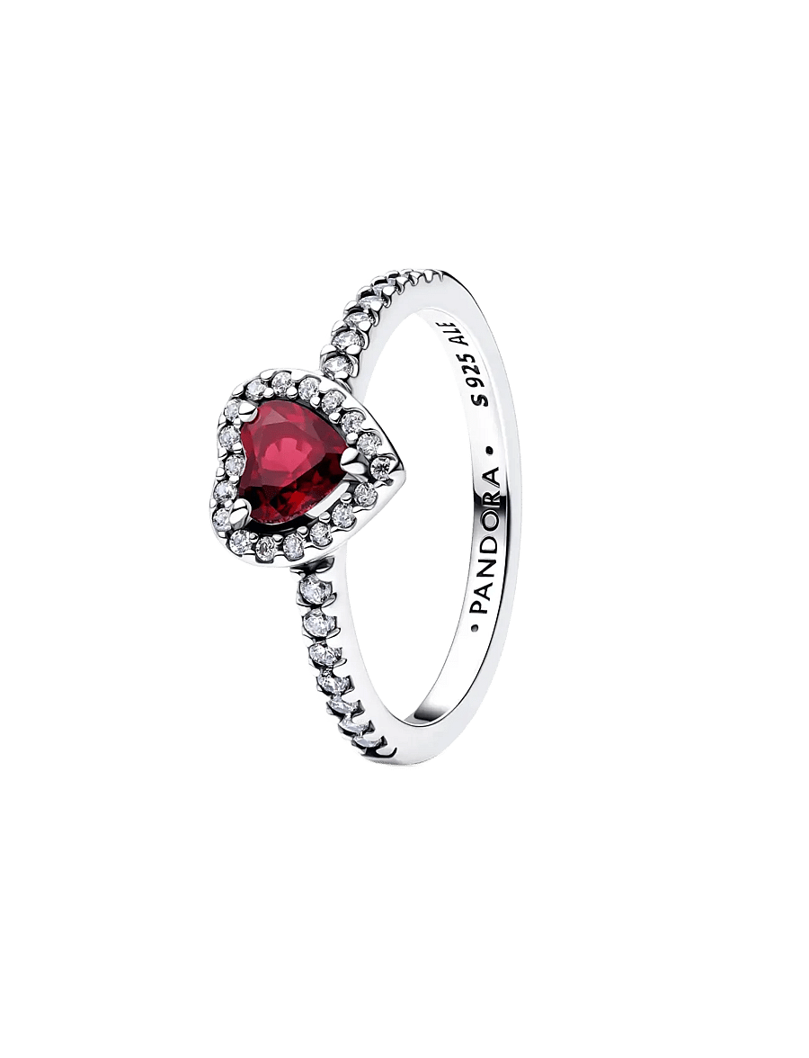 Pandora - Elevated Fuchsia Rose Heart Ring - ringe - light red - 1
