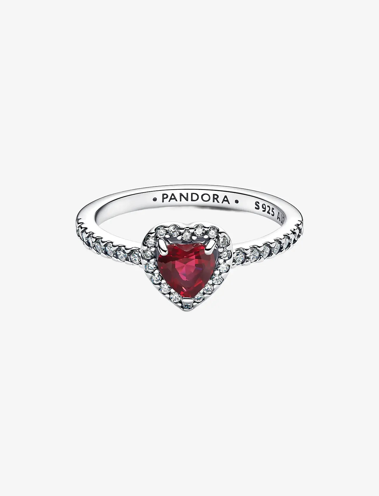Pandora - Elevated Fuchsia Rose Heart Ring - rings - light red - 2