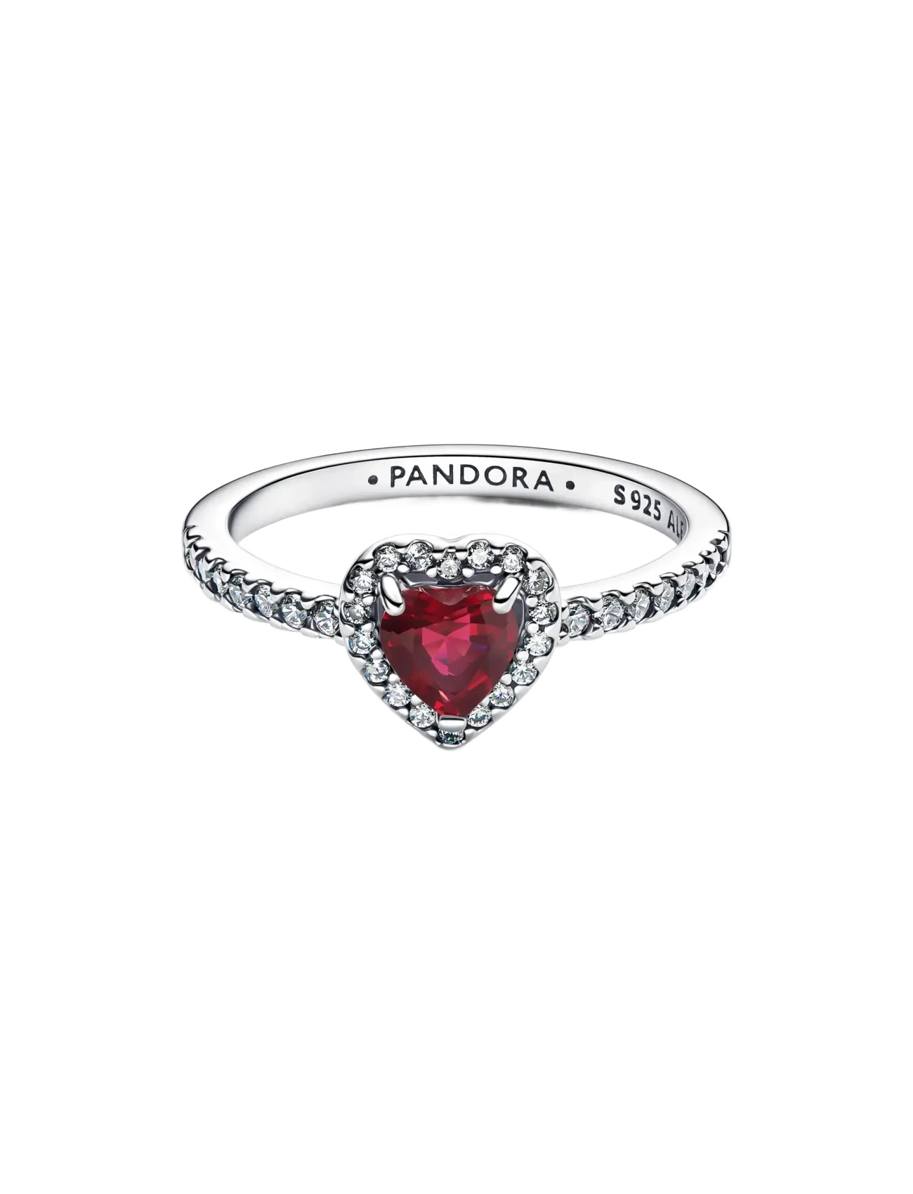 Pandora - Elevated Fuchsia Rose Heart Ring - ringar - light red - 2
